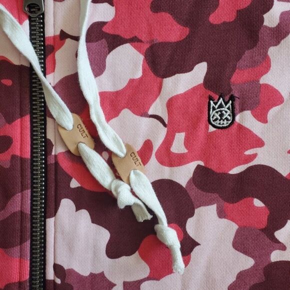Cult of Individuality Pink Camo Zip-Up Hooded Sweater Size M - Picture 5 of 11